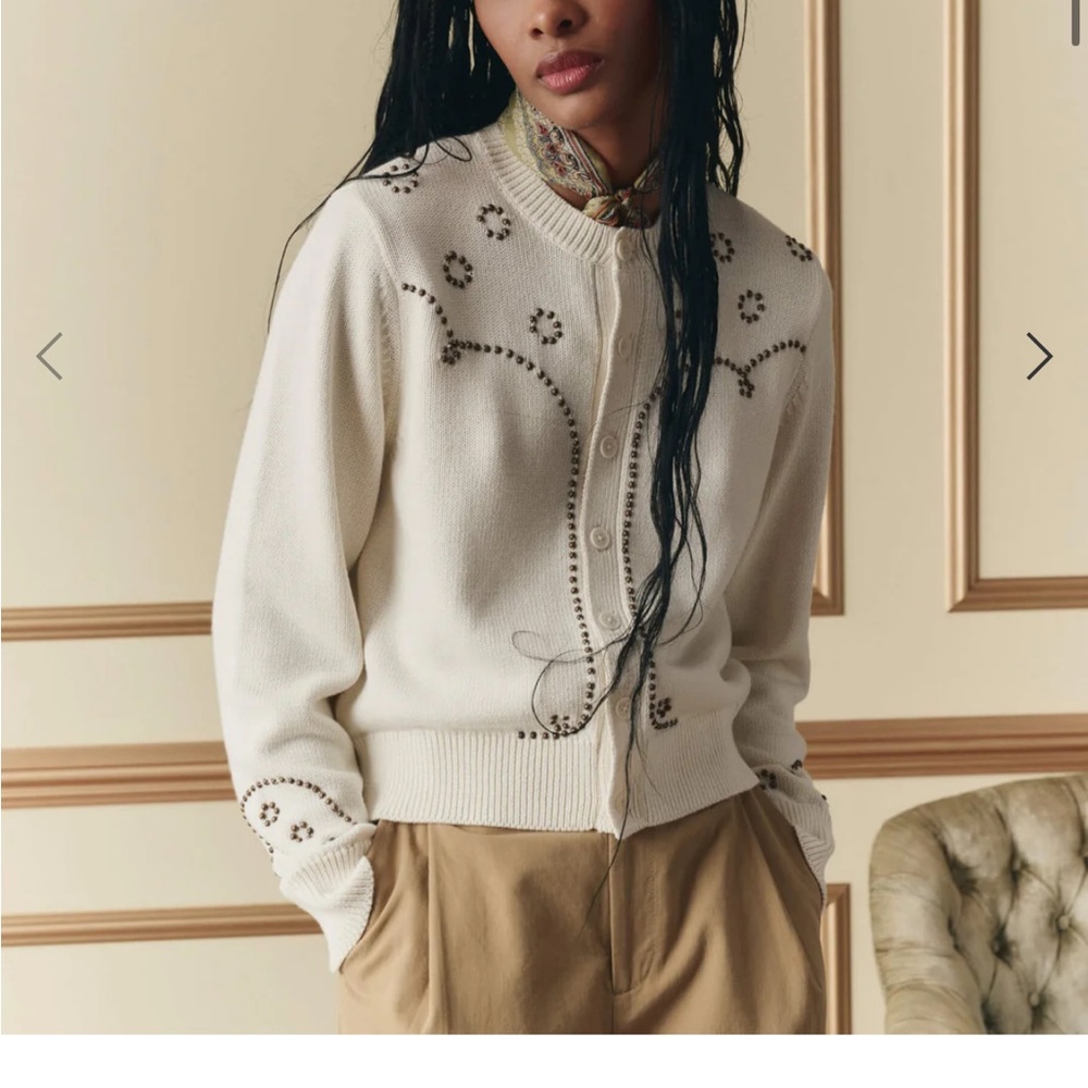THE GREAT. Studded Cardigan